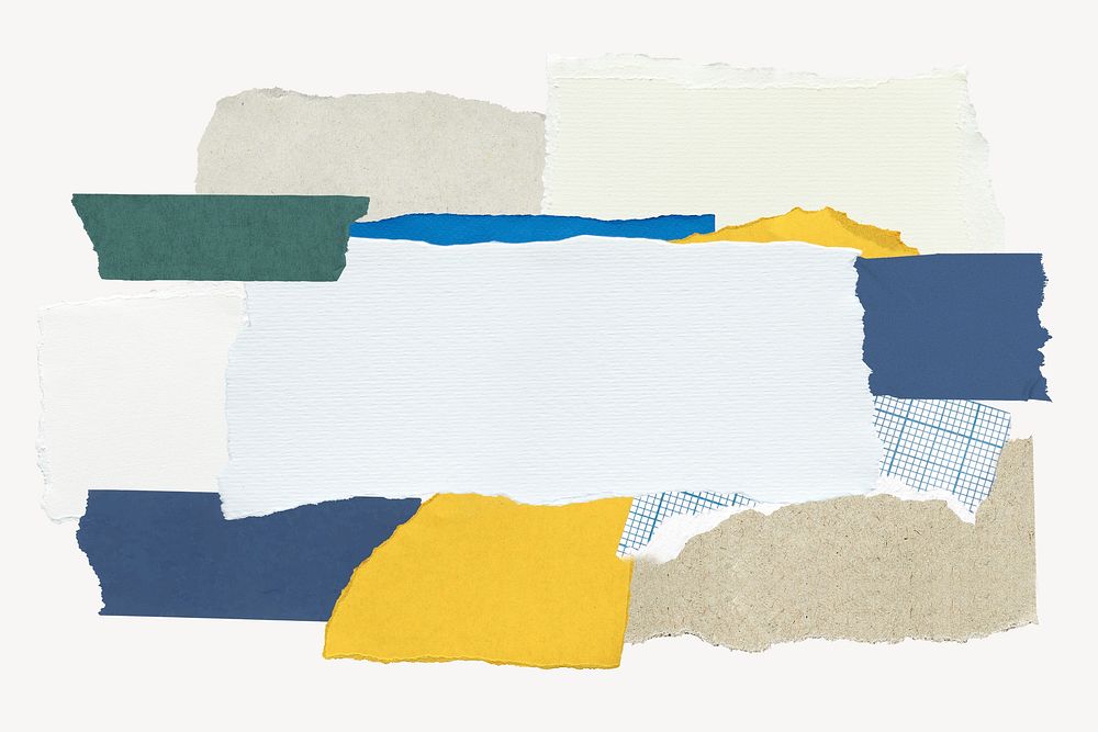 Blank scrap papers collage element psd