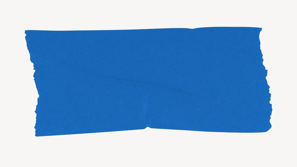 Blue washi tape, ripped paper design psd