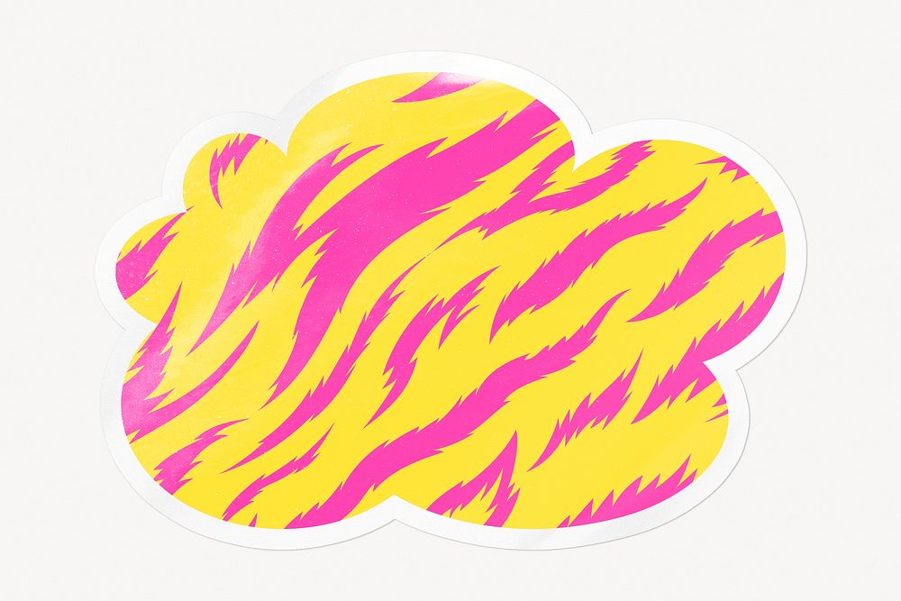 Tiger stripes pattern cloud badge, pink animal prints image