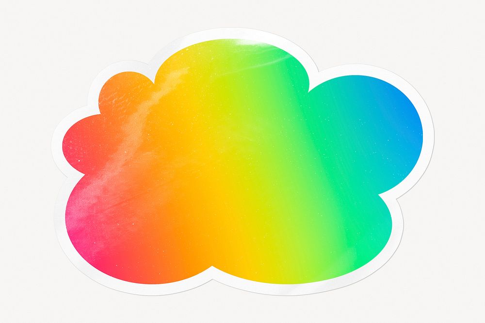 Rainbow gradient cloud badge, LGBTQ pride flag