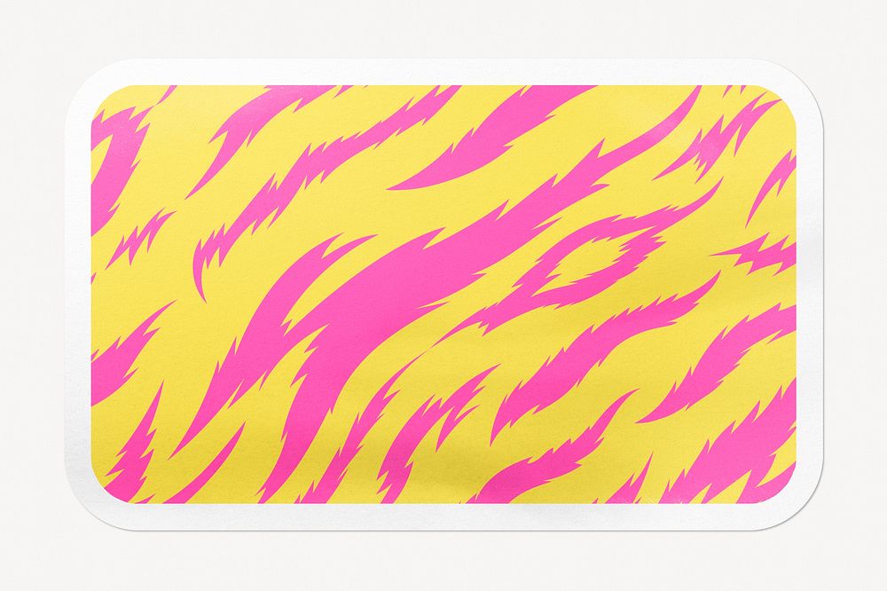 Tiger stripes pattern rectangle badge, pink animal prints image