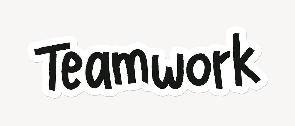 Teamwork word sticker typography