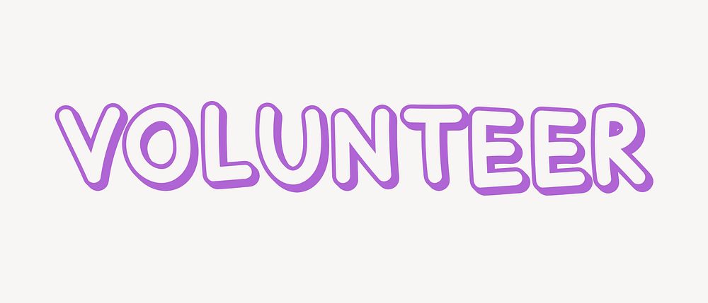Volunteer word, handwritten typography