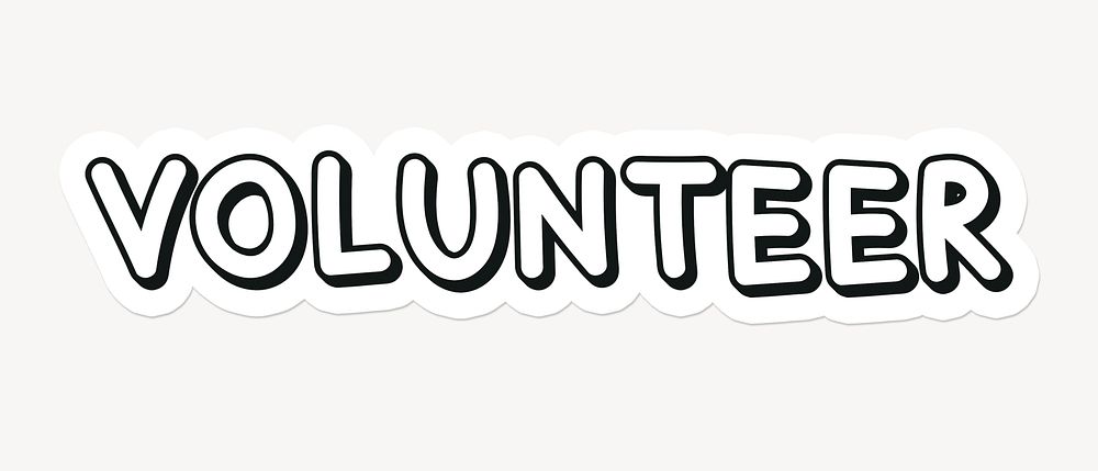 Volunteer word sticker typography