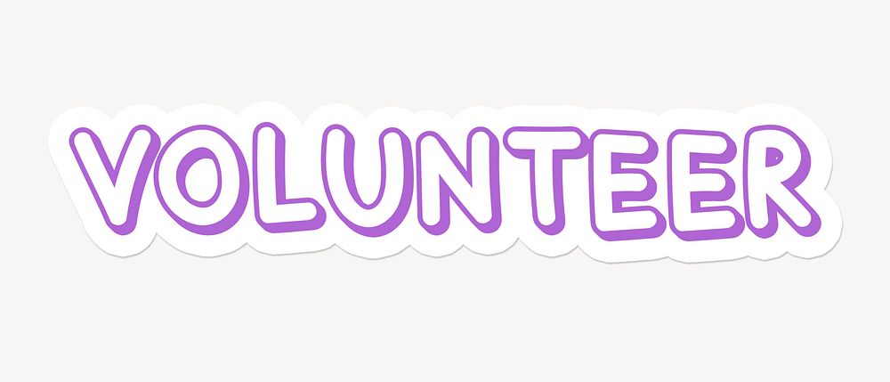Volunteer word sticker typography