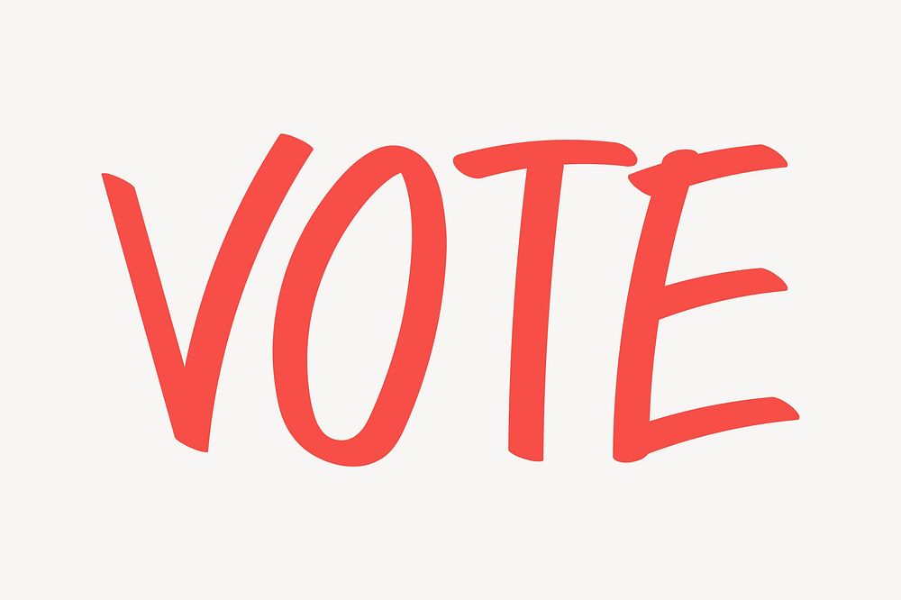 Vote word, handwritten typography