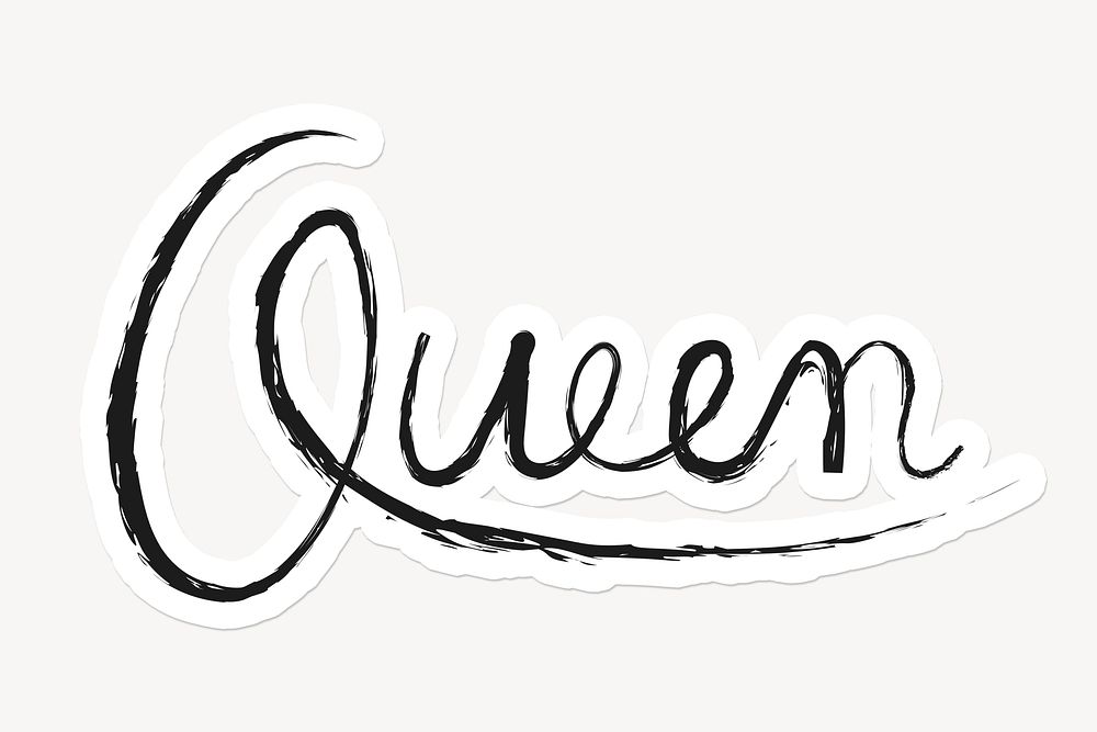 Queen word sticker typography