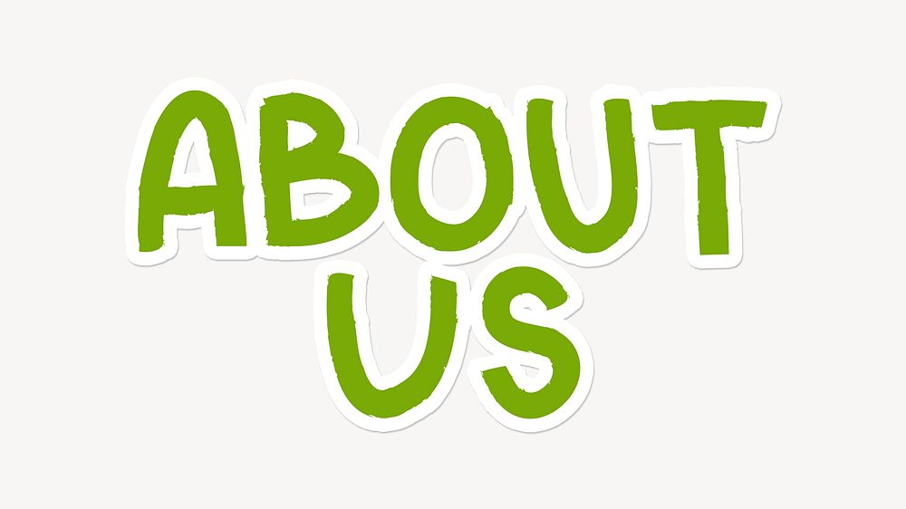 About us word, cute green typography