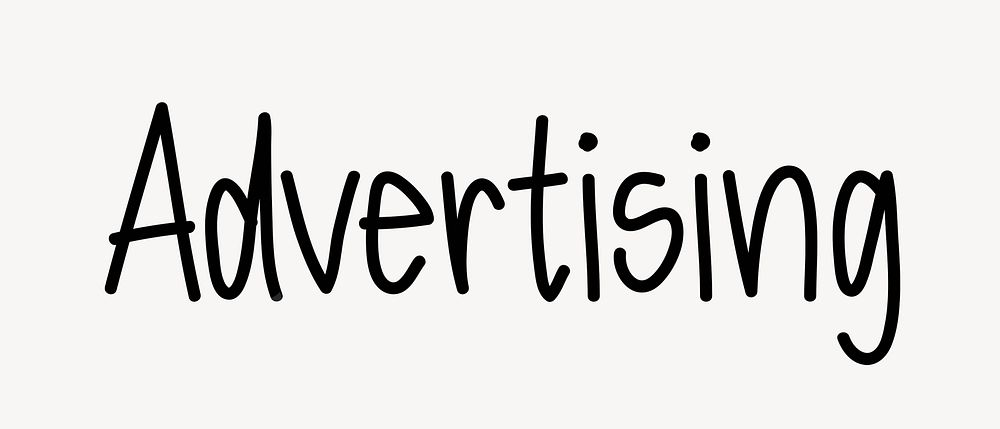 Advertising word, doodle typography, black & white design