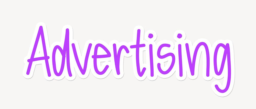 Advertising word, cute purple typography