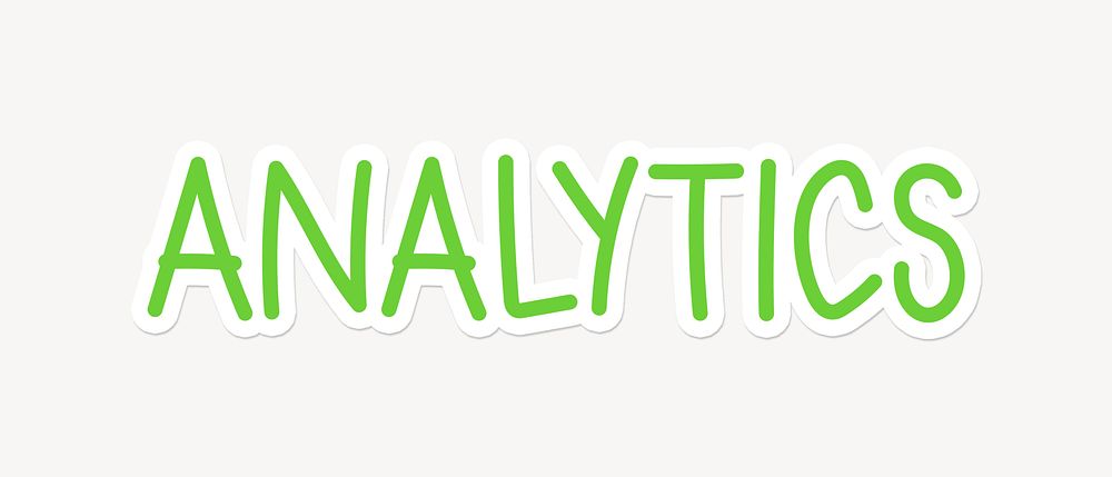 Analytics word, cute green typography