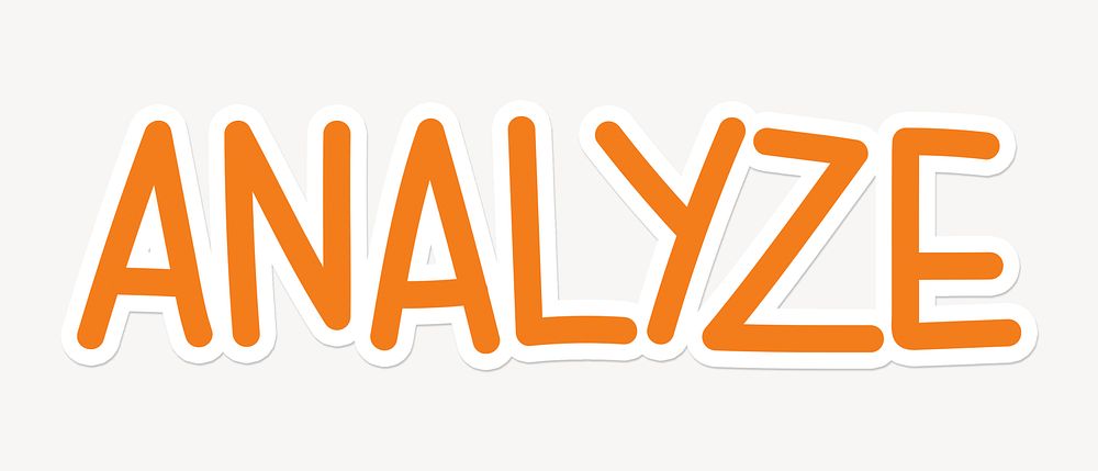 Analyze word, cute orange typography