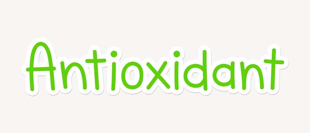 Antioxidant word, cute green typography