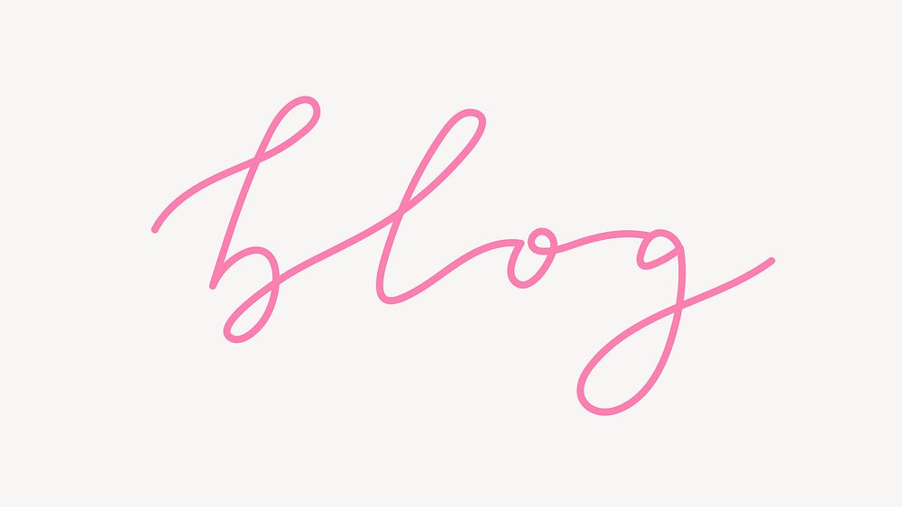 Blog word, cute pink typography