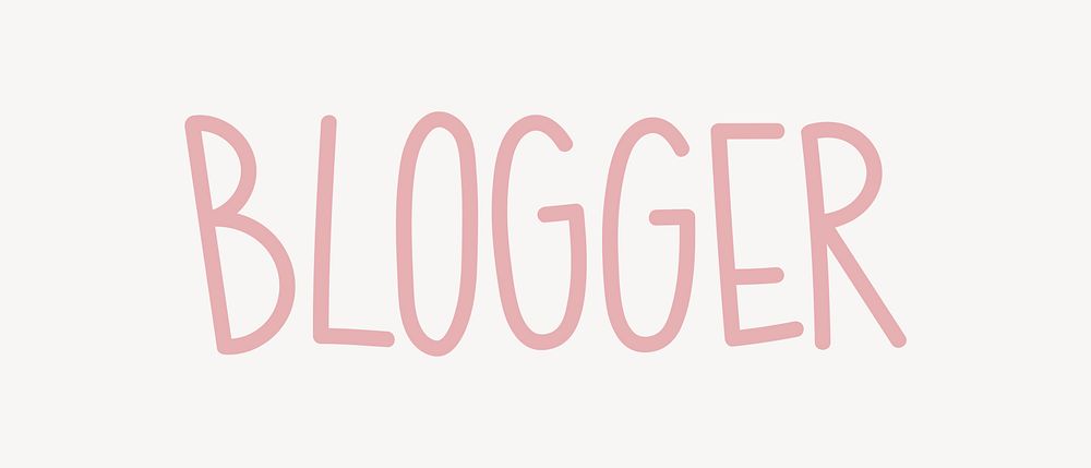 Blogger word, cute pink typography
