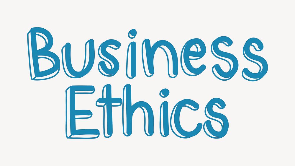 Business ethics word, cute blue typography