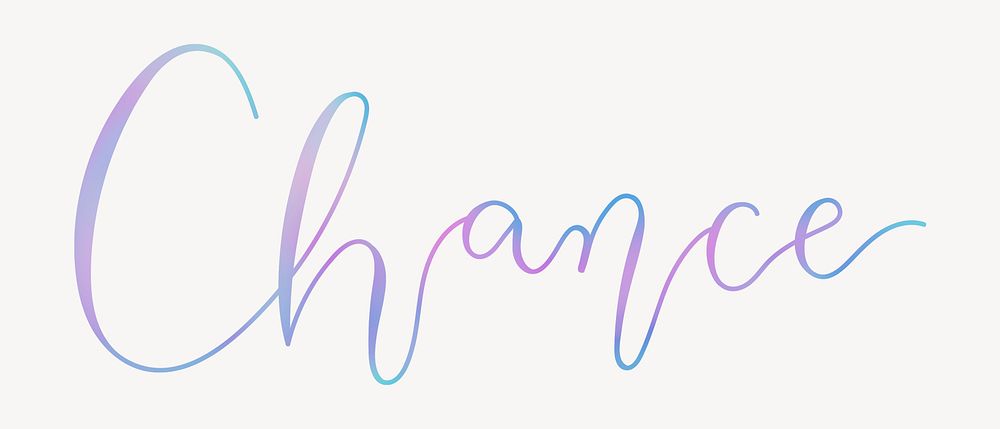 Chance word, cute colorful typography