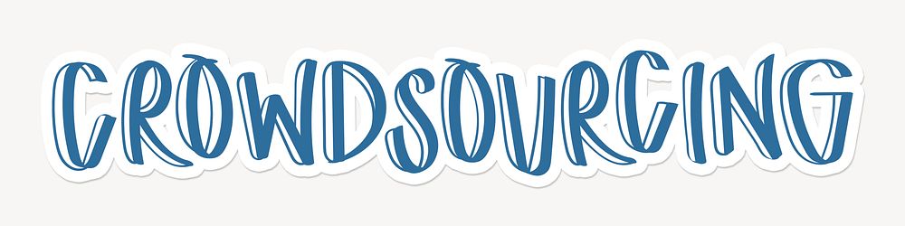 Crowdsourcing word, cute blue typography