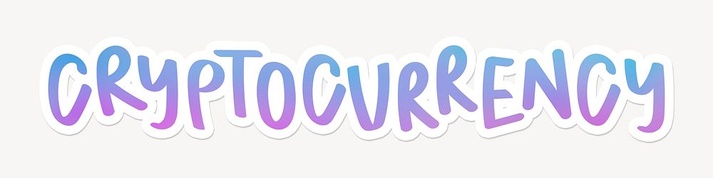 Cryptocurrency word, cute colorful typography