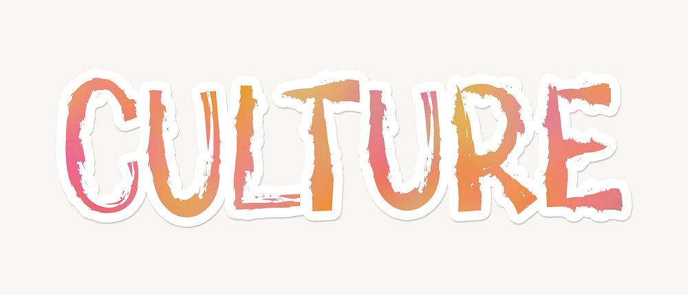 Culture word, brush stroke typography