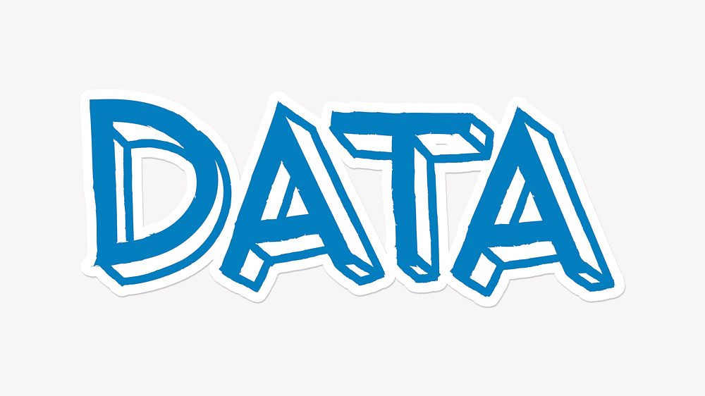 Data word, cute blue typography