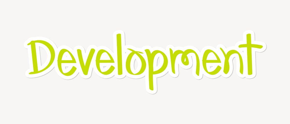 Development word, cute green typography