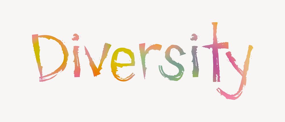 Diversity word, cute colorful typography