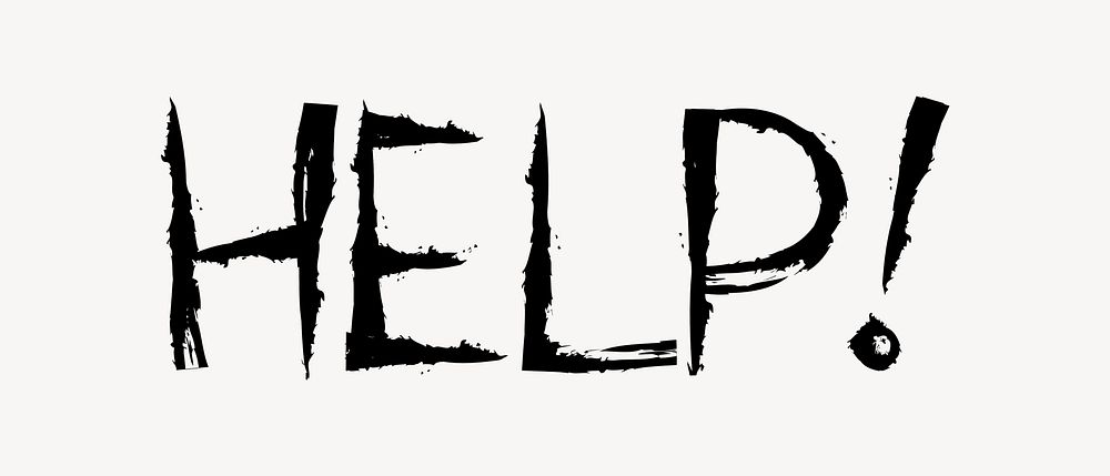 Help! word, brush stroke typography, | Free Photo - rawpixel