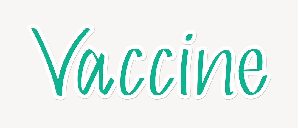 Vaccine word, cute green typography