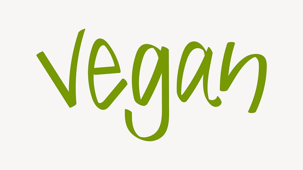 Vegan word, cute green typography