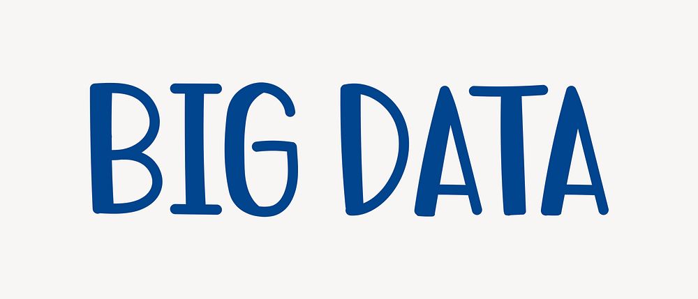 Big data word, cute blue typography