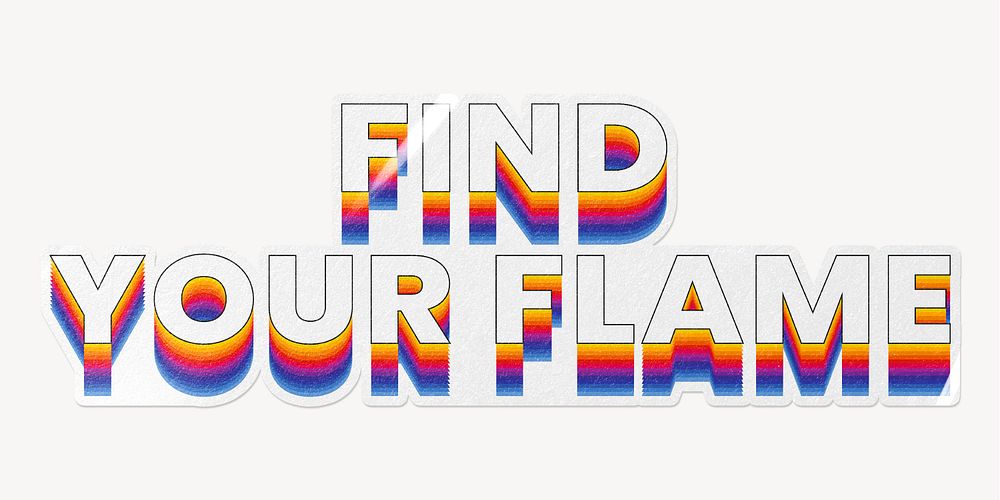 Find your flame word typography, layered retro font