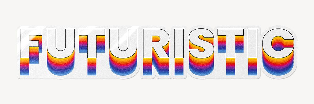 Futuristic word typography, layered retro font