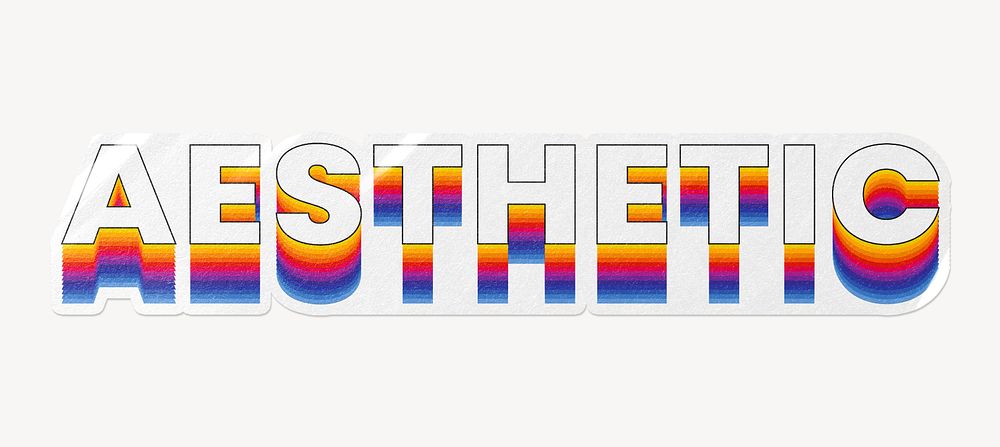 Aesthetic word typography, layered retro font