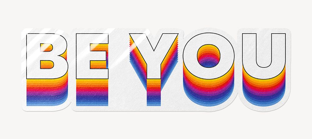 Be you word typography, layered retro font