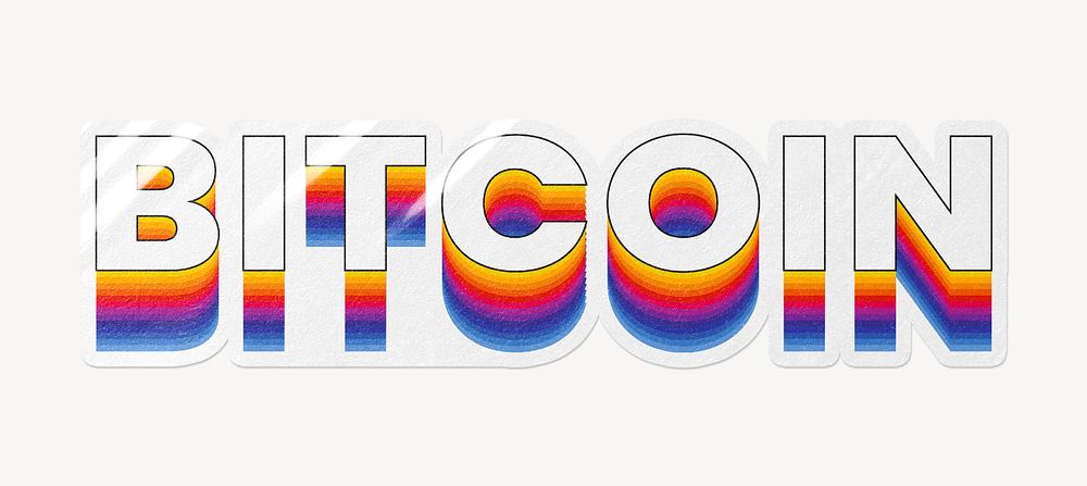 Bitcoin word typography, layered retro font