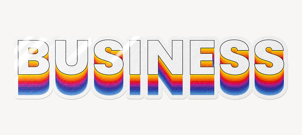 Business word typography, layered retro font