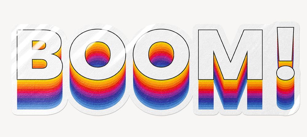 Boom! word typography, layered retro font