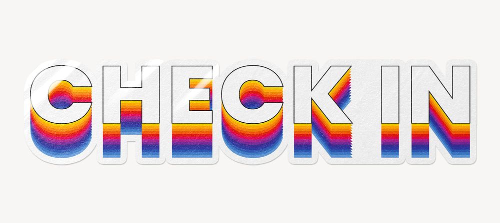 Check in word typography, layered retro font