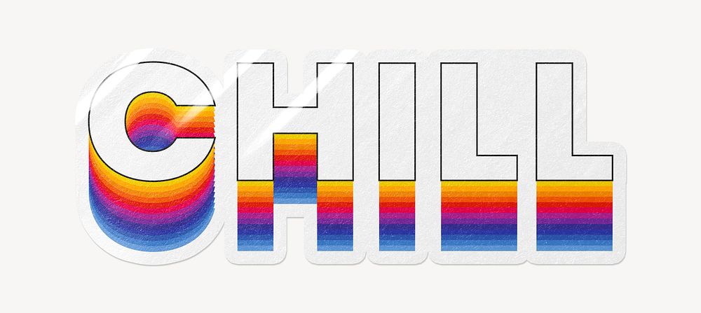 Chill word typography, layered retro font