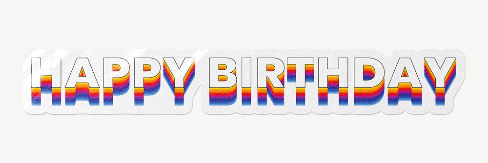 Happy Birthday word typography, layered retro font