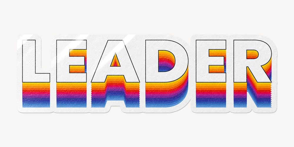 Leader word typography, layered retro font