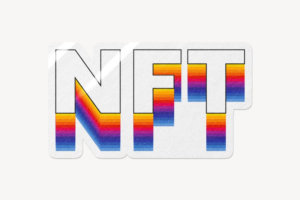 NFT word typography, layered retro font
