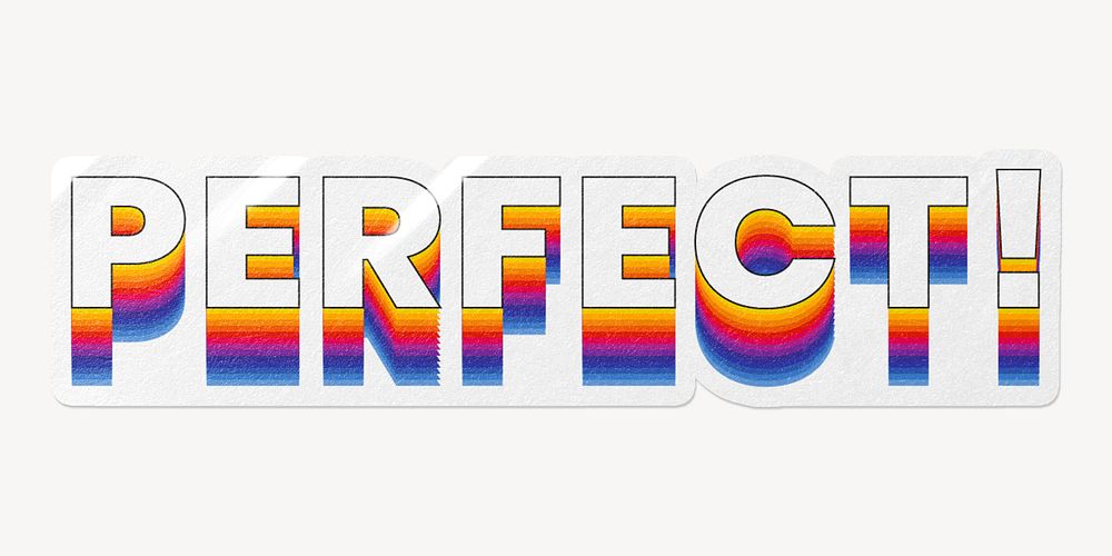 Perfect! word typography, layered retro font