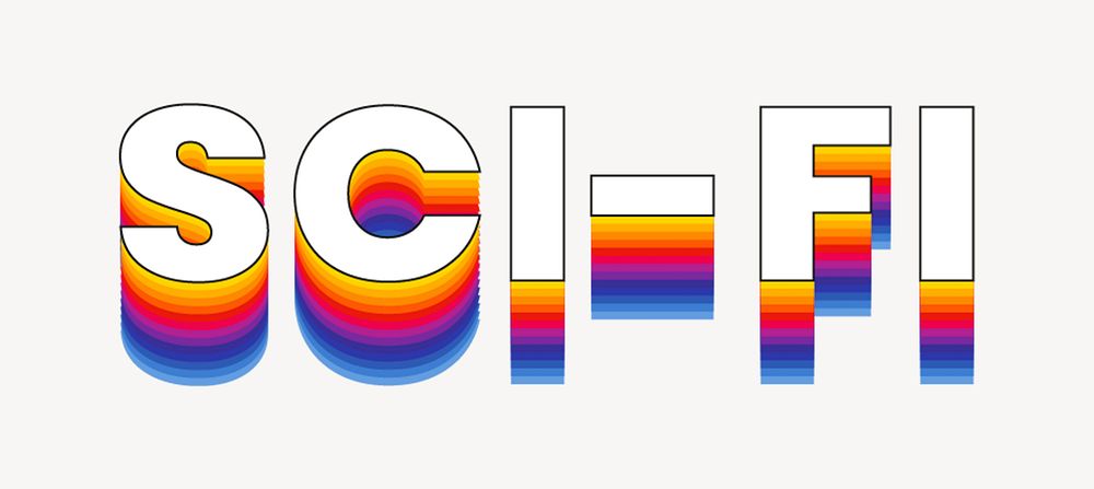 Sci-fi word typography, layered retro font