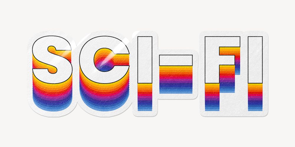 Sci-fi word typography, layered retro font