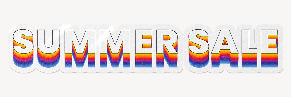 Summer sale word typography, layered retro font
