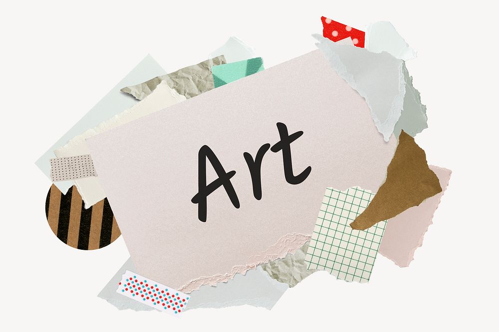 Art word, aesthetic paper collage typography