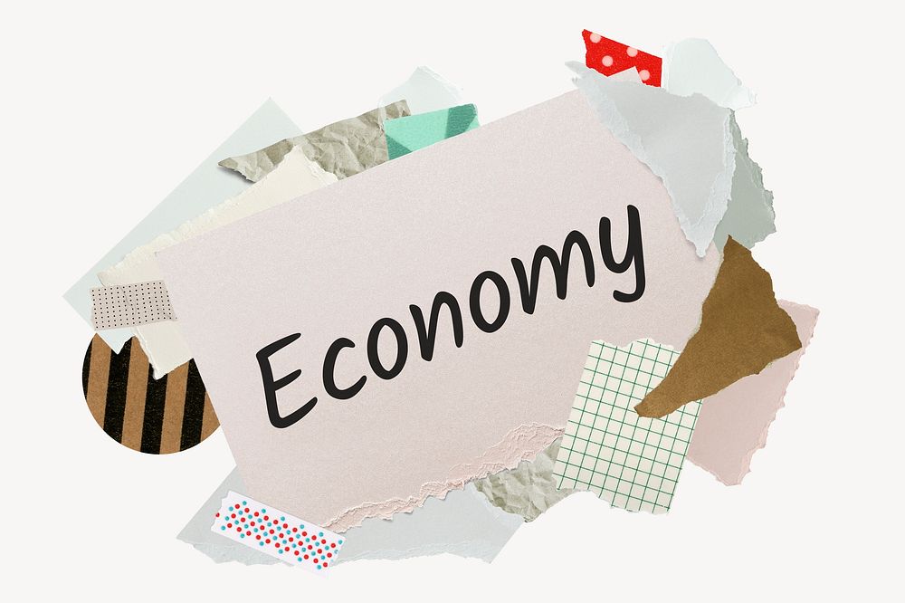 Economy word, aesthetic paper collage | Free Photo - rawpixel