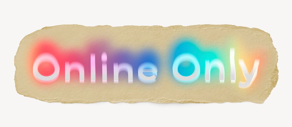 Online only ripped paper word typography
